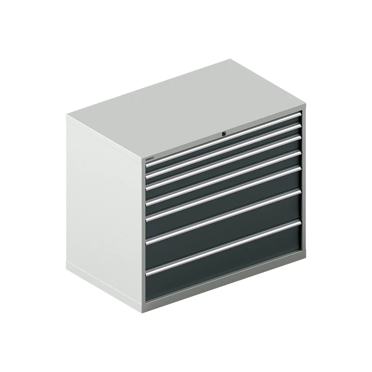 Schäfer Shop Select Armoire à 7 tiroirs 64-36, capacité de charge 75 kg par tiroirs, l. 1193 x P 725 x H 1000 mm, gris clair/anthracite,