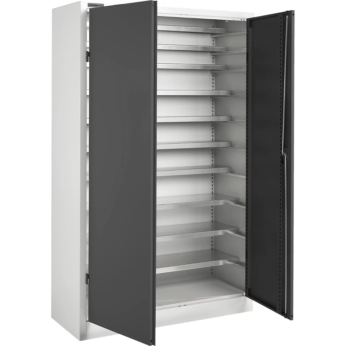 Schäfer Shop Select Armoire à bacs, 10 étagères, sans équipement, L 1200 x P 500 x H 1935 mm, acier, gris clair/gris anthracite