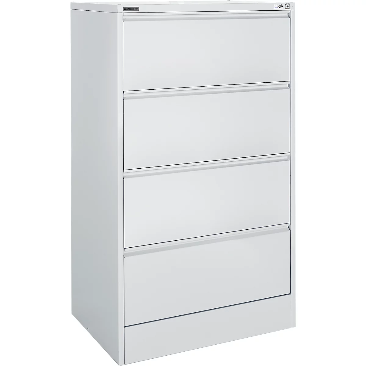 Schäfer Shop Select Armoire à dossiers suspendus MS iCONOMY, acier, 2 rangées, bacs fermés, l. 780 mm, gris clair RAL 7035