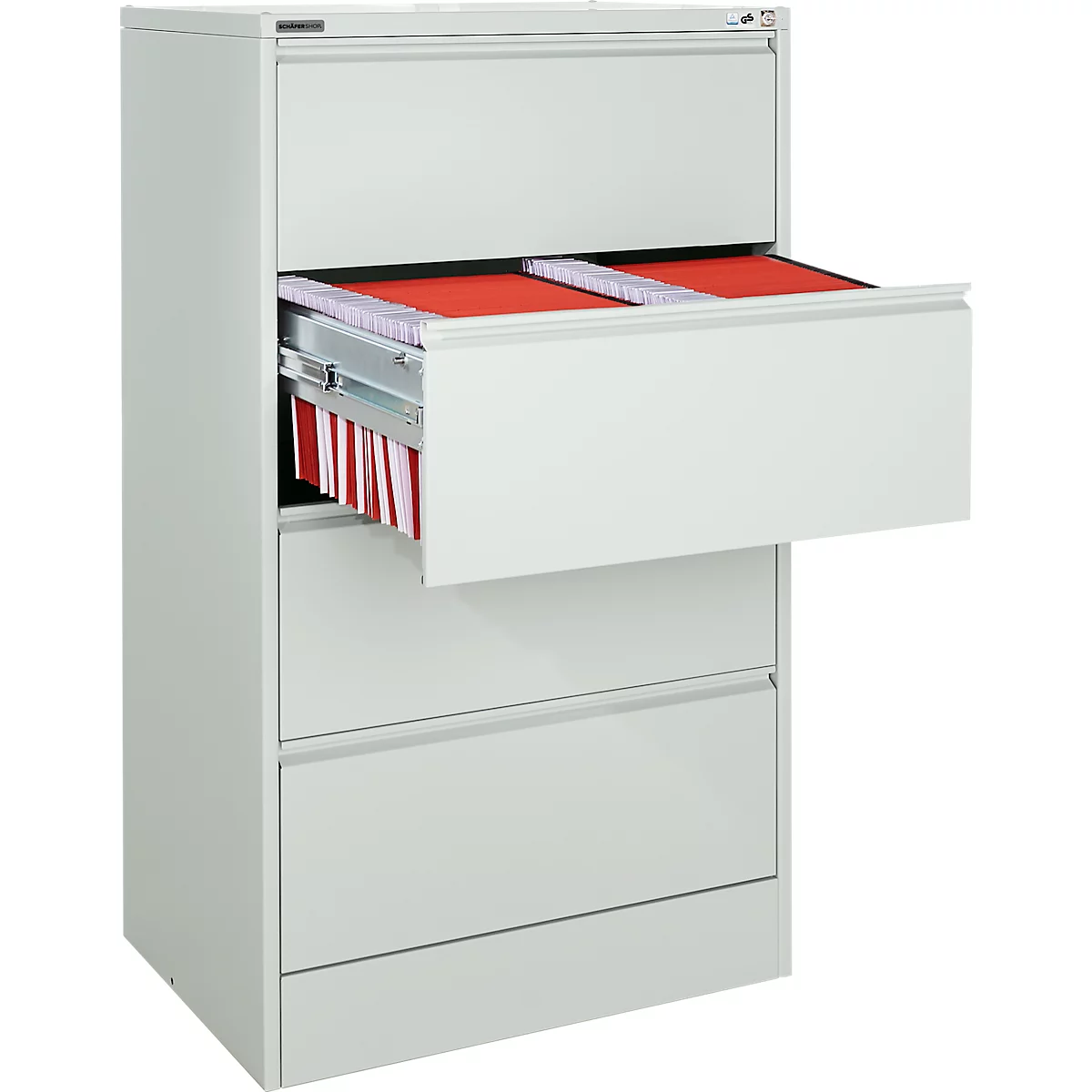 Schäfer Shop Select Armoire à dossiers suspendus MS iCONOMY, cadre ouvert, l. 780 x P 580 x H 1350 mm, gris clair RAL 7035