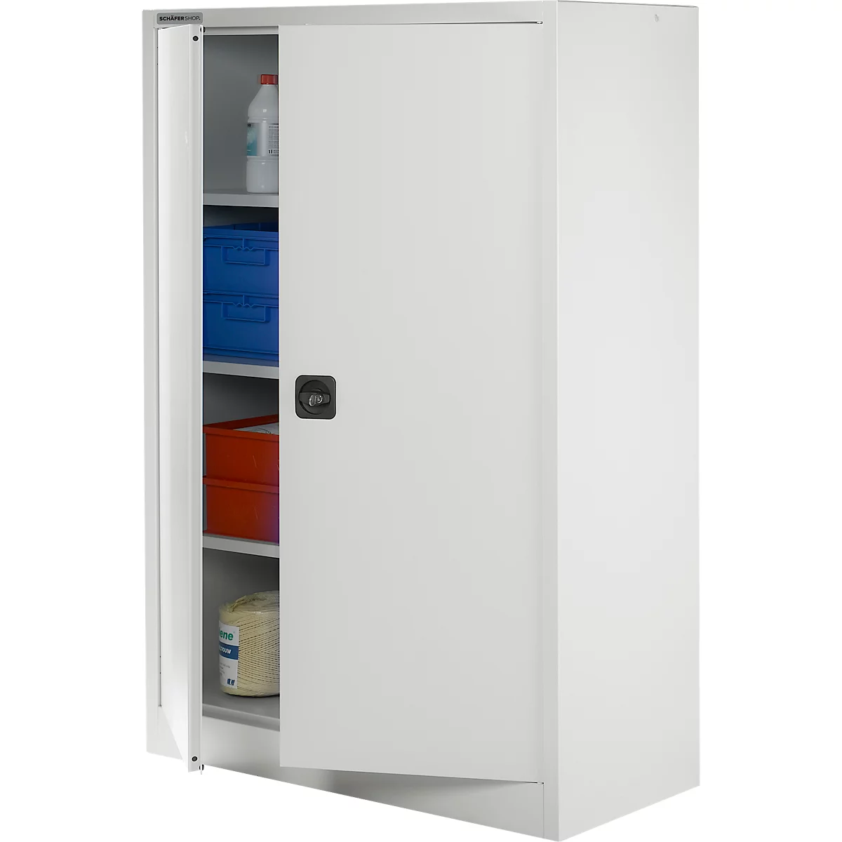 Schäfer Shop Select Armoire à matériel MSI 16412, L 1200 x P 400 x H 1535 mm, 3 tablettes, acier, gris clair RAL 7035