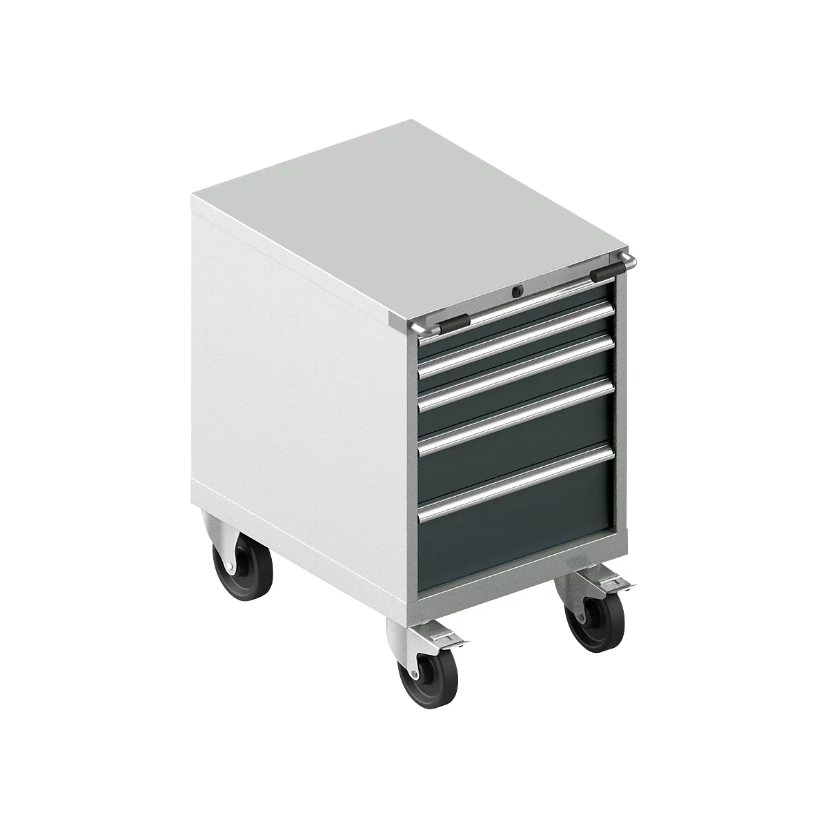 Schäfer Shop Select Armoire à outils mobile WSK 27-36, 5 tiroirs, H 920 mm, fermeture simple, acier, charge max. 200 kg, gris clair/gris anthracite