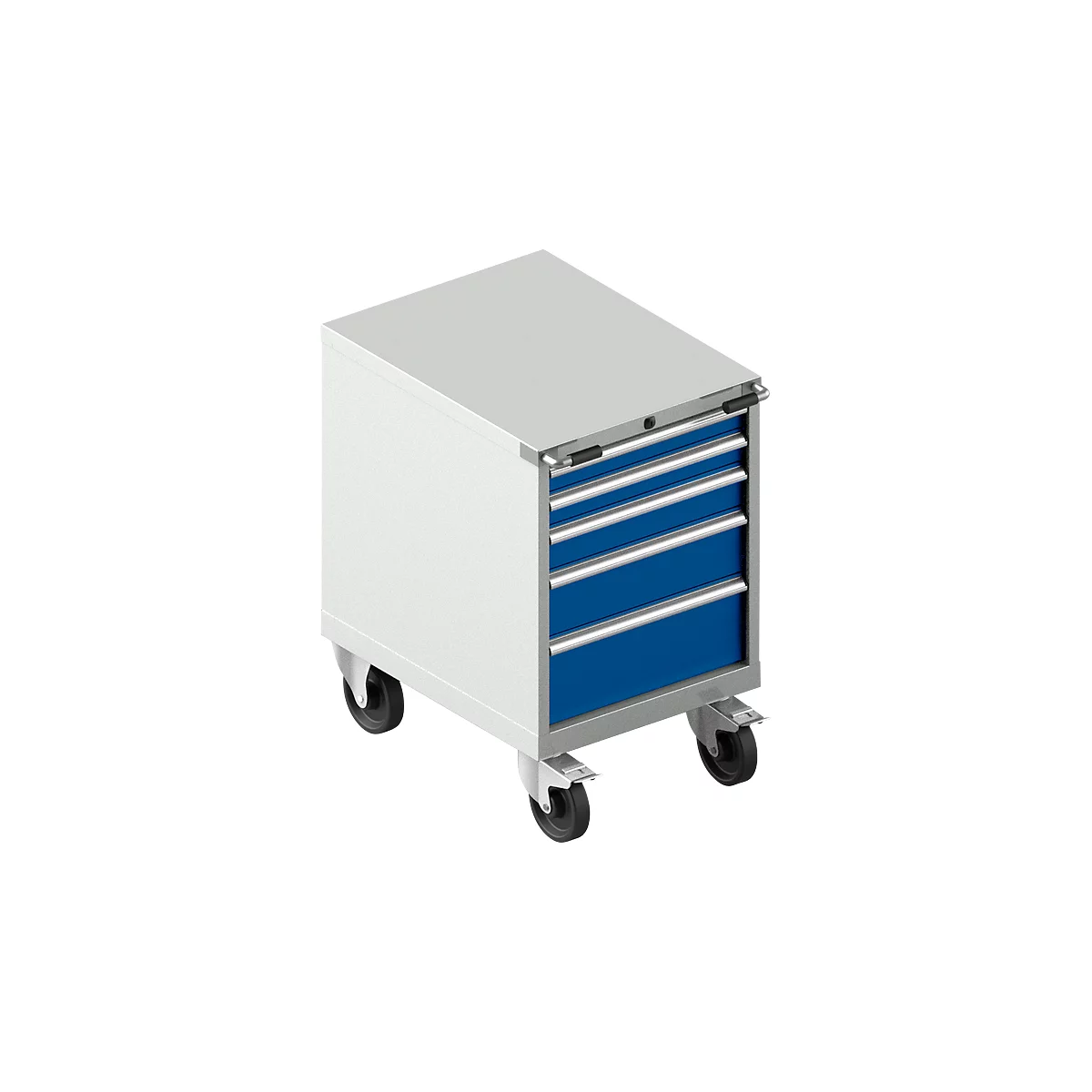 Schäfer Shop Select Armoire à outils mobile WSK 36-27, 5 tiroirs, H 920 mm, verrouillage simple, acier, capacité de charge 200 kg, gris clair/bleu azur
