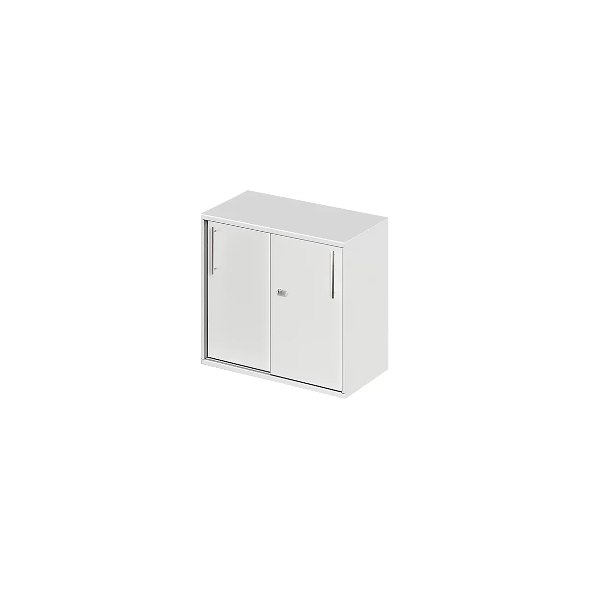Schäfer Shop Select Armoire à portes coulissantes à poser/relever Start Off, à hauteur de table, verrouillable, L 800 x P 420 x H 726 mm, gris clair/gris clair 