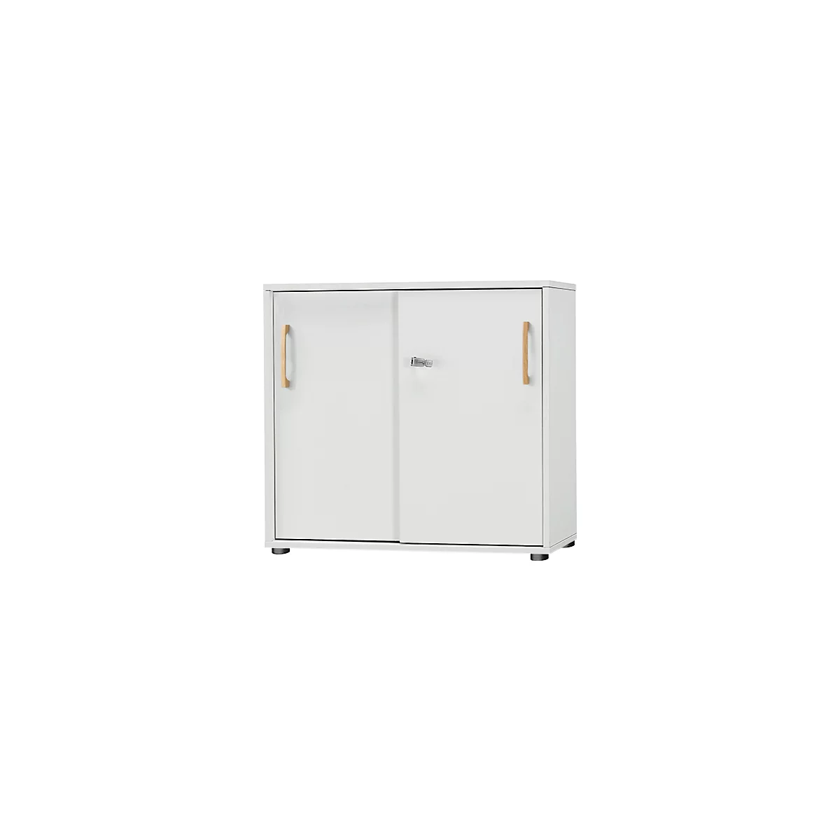 Schäfer Shop Select Armoire à portes coulissantes Start Off Wood, 2 HC, verrouillable, bois, L 800 x P 420 x H 788 mm, gris clair