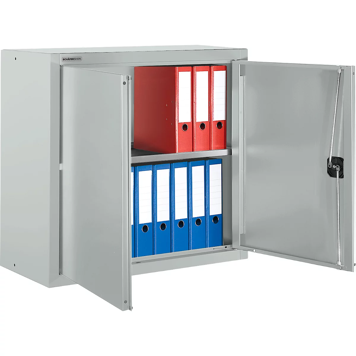 Schäfer Shop Select Armoire à poser MS 8408i, L 800 x P 400 x H 800 mm, 1 fond, acier, gris clair RAL 7035/gris clair RAL 7035