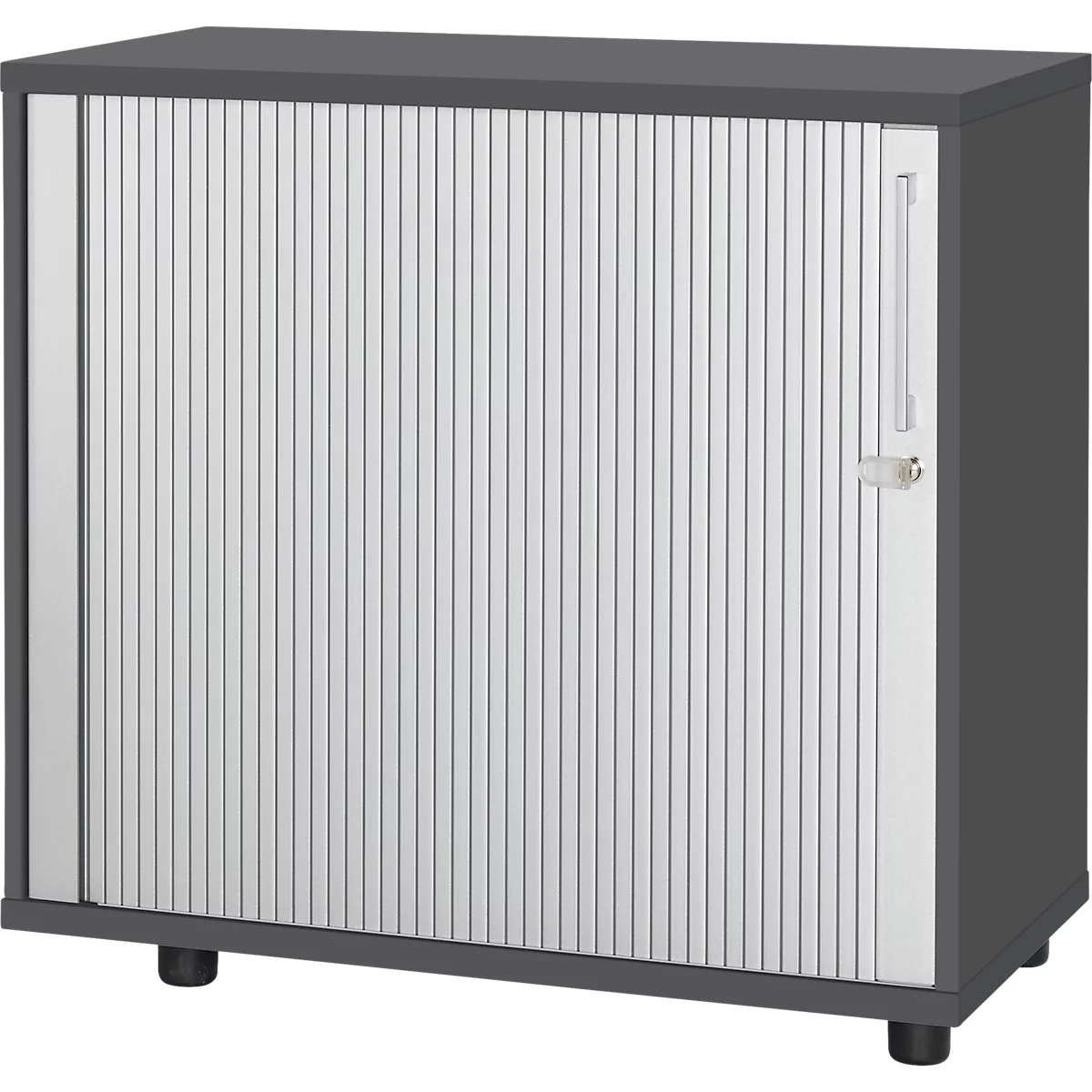Schäfer Shop Select Armoire à rideau transversal, en bois, 1 tablette, L 800 mm x P 421 x H 750 mm, graphite