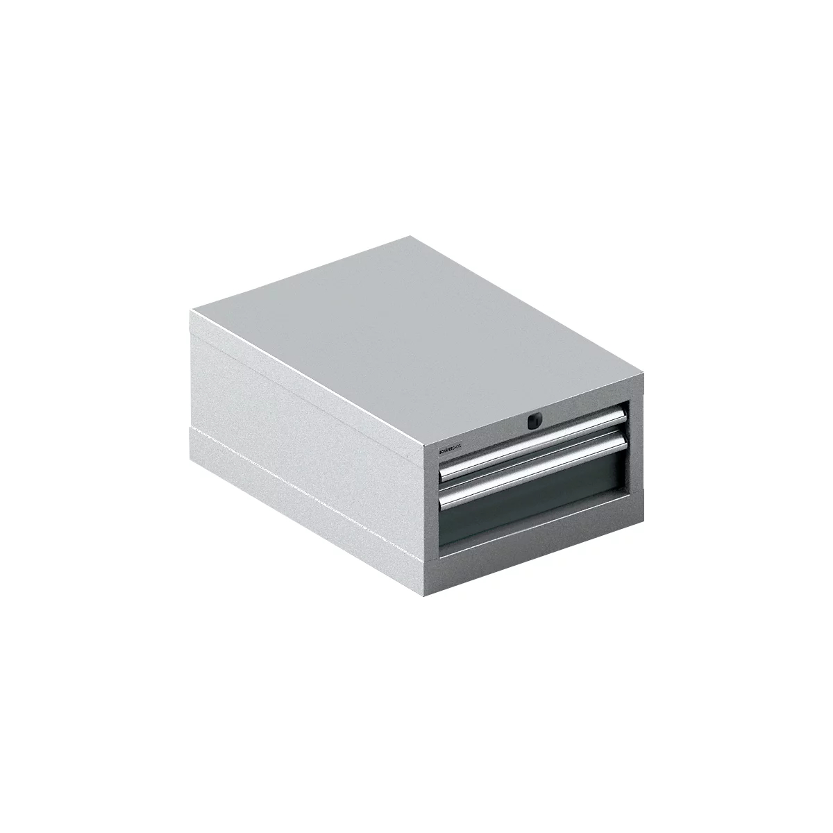 Schäfer Shop Select Armoire à tiroirs 18-27, 2 tiroirs (H 50/100mm), jusqu'à 200 kg, L 411 x P 572 x H 250 mm, gris anthracite/aluminium blanc