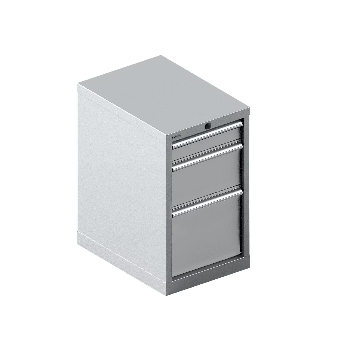 Schäfer Shop Select Armoire à tiroirs 18-27, 3 tiroirs (H 100/200/300mm), jusqu'à 200 kg, L 411 x P 572 x H 700 mm, aluminium blanc/aluminium blanc