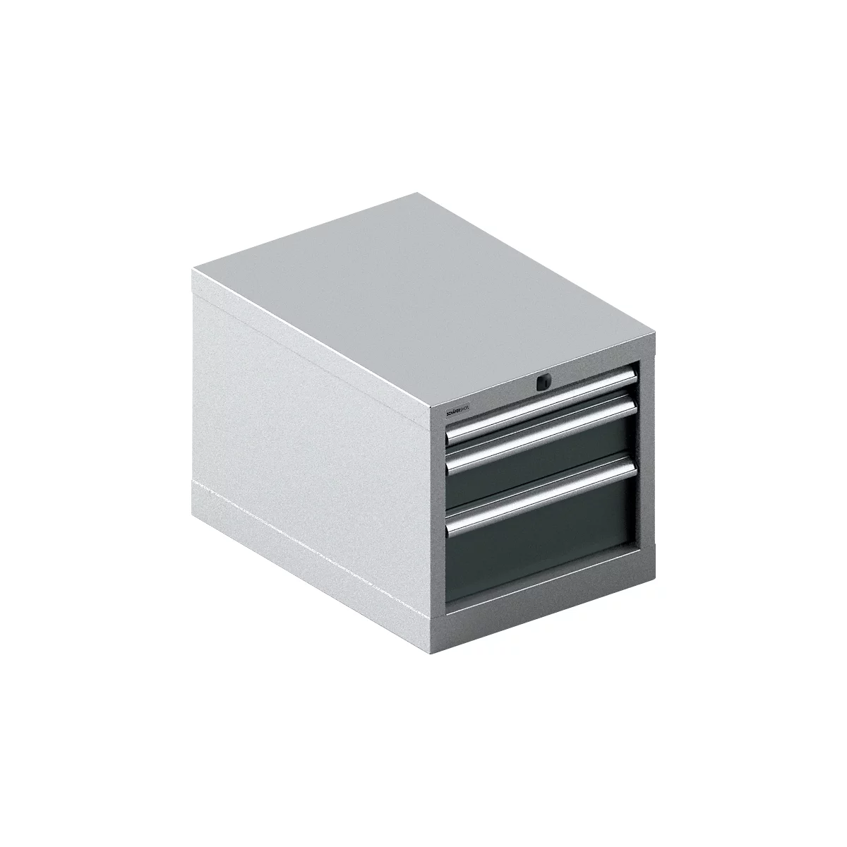 Schäfer Shop Select Armoire à tiroirs 18-27, 3 tiroirs (H 50/100/150mm), jusqu'à 200 kg, L 411 x P 572 x H 400 mm, gris anthracite/aluminium blanc