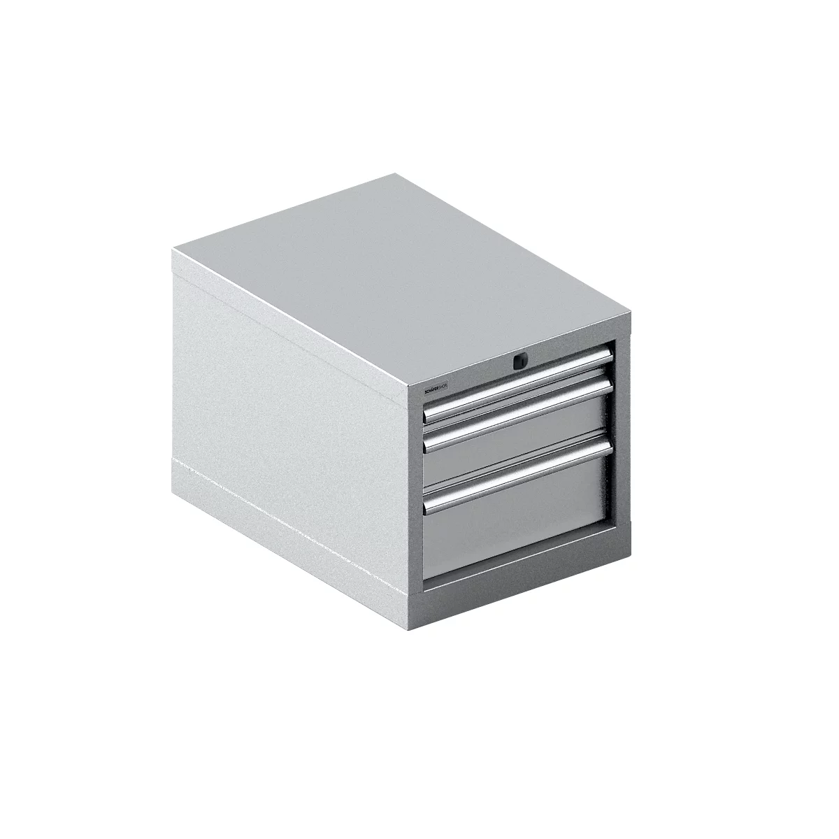 Schäfer Shop Select Armoire à tiroirs 18-27, 3 tiroirs (H 50/100/150mm), jusqu'à 75 kg, L 411 x P 572 x H 400 mm, aluminium blanc/aluminium blanc
