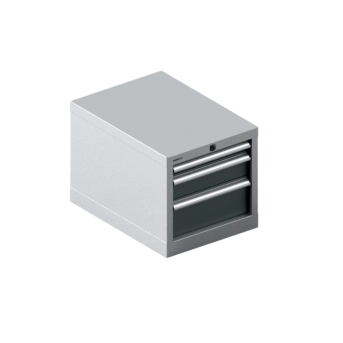 Schäfer Shop Select Armoire à tiroirs 18-27, 3 tiroirs (H 50/100/150mm), jusqu'à 75 kg, L 411 x P 572 x H 400 mm, gris anthracite/aluminium blanc