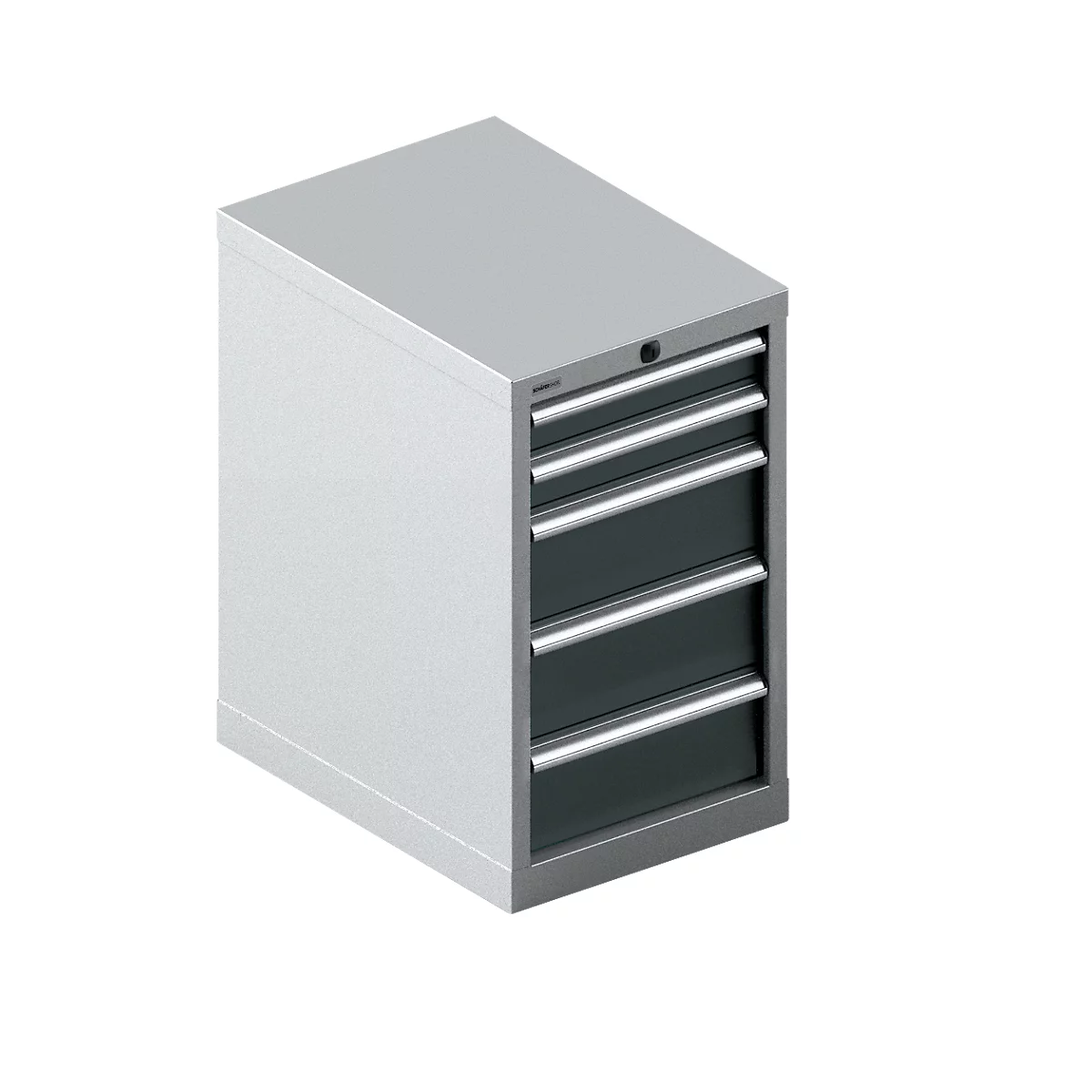 Schäfer Shop Select Armoire à tiroirs 18-27, 5 tiroirs, jusqu'à 200 kg, L 411 x P 572 x H 700 mm, gris anthracite/aluminium blanc