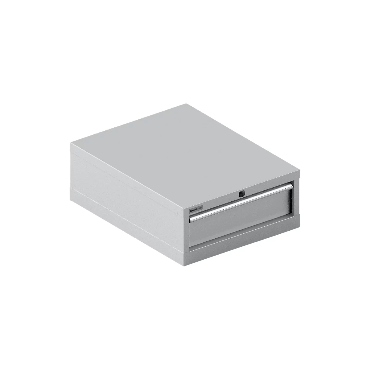 Schäfer Shop Select Armoire à tiroirs 27-36 SSI SCHÄFER, 1 tiroir, jusqu'à 75 kg, l. 564 x P 725 x H 250 mm, alu blanc/alu blanc