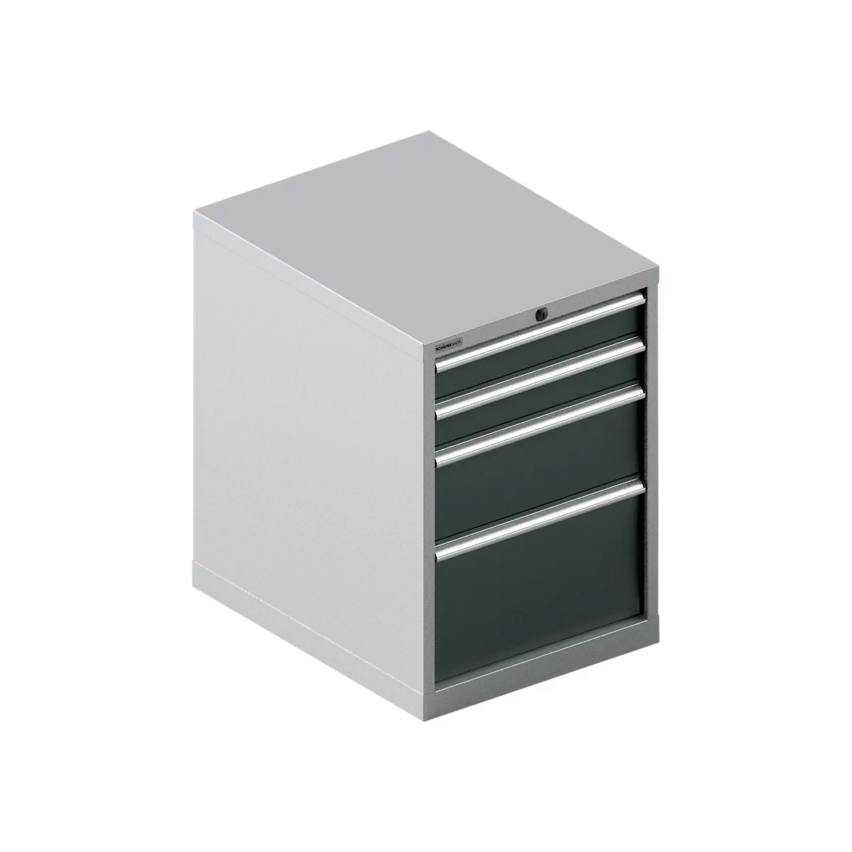 Schäfer Shop Select Armoire à tiroirs 27-36 SSI SCHÄFER, 4 tiroirs, jusqu'à 75 kg, l. 564 x P 725 x H 800 mm, gris anthracite/alu blanc