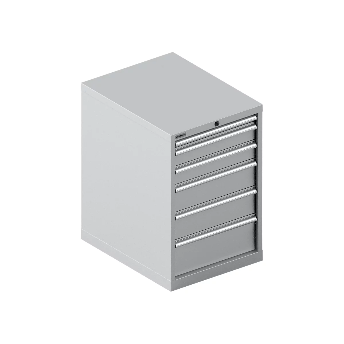 Schäfer Shop Select Armoire à tiroirs 27-36 SSI SCHÄFER, 6 tiroirs, jusqu'à 75 kg, l. 564 x P 725 x H 850 mm, alu blanc/alu blanc