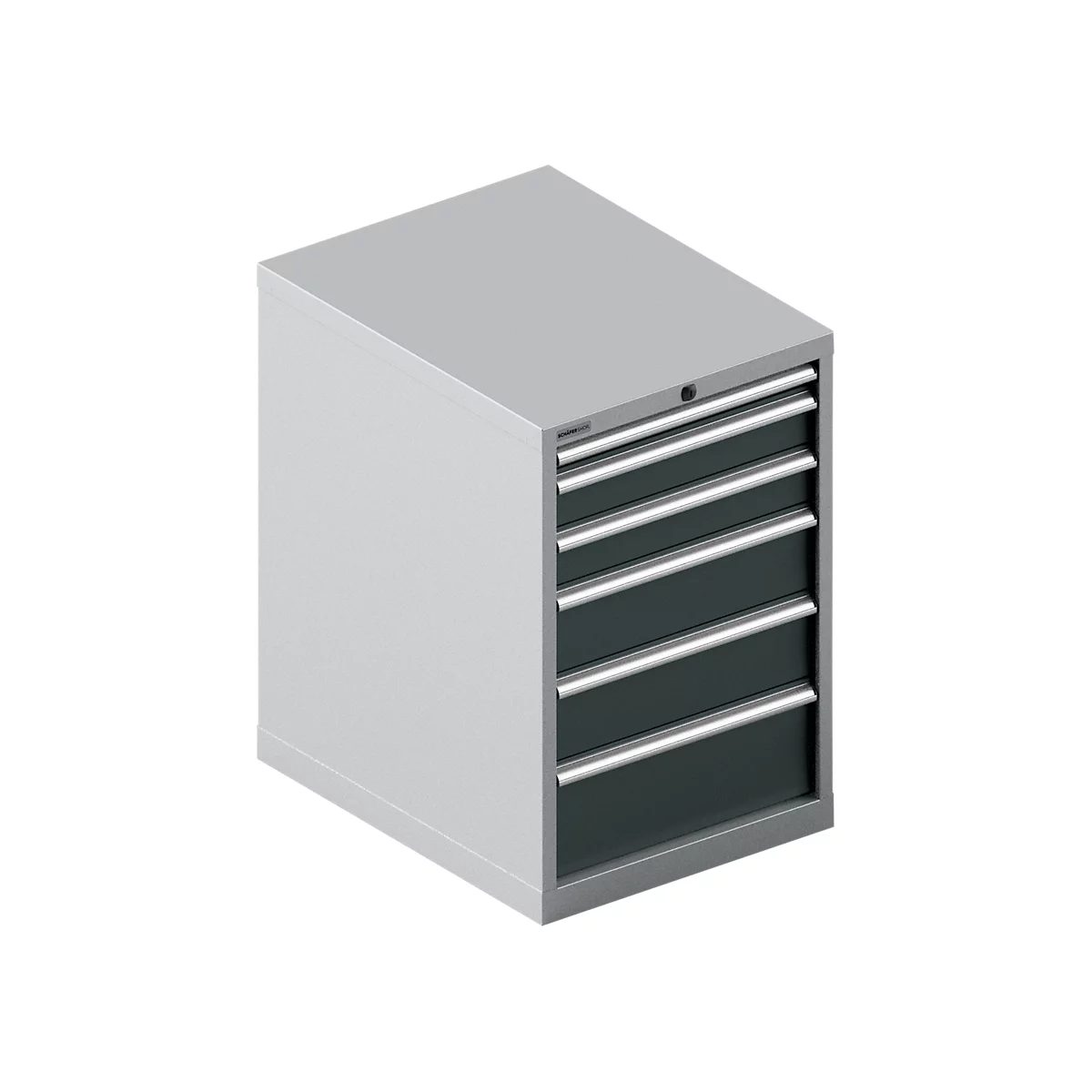 Schäfer Shop Select Armoire à tiroirs 27-36 SSI SCHÄFER, 6 tiroirs, jusqu'à 75 kg, l. 564 x P 725 x H 850 mm, gris anthracite/alu blanc