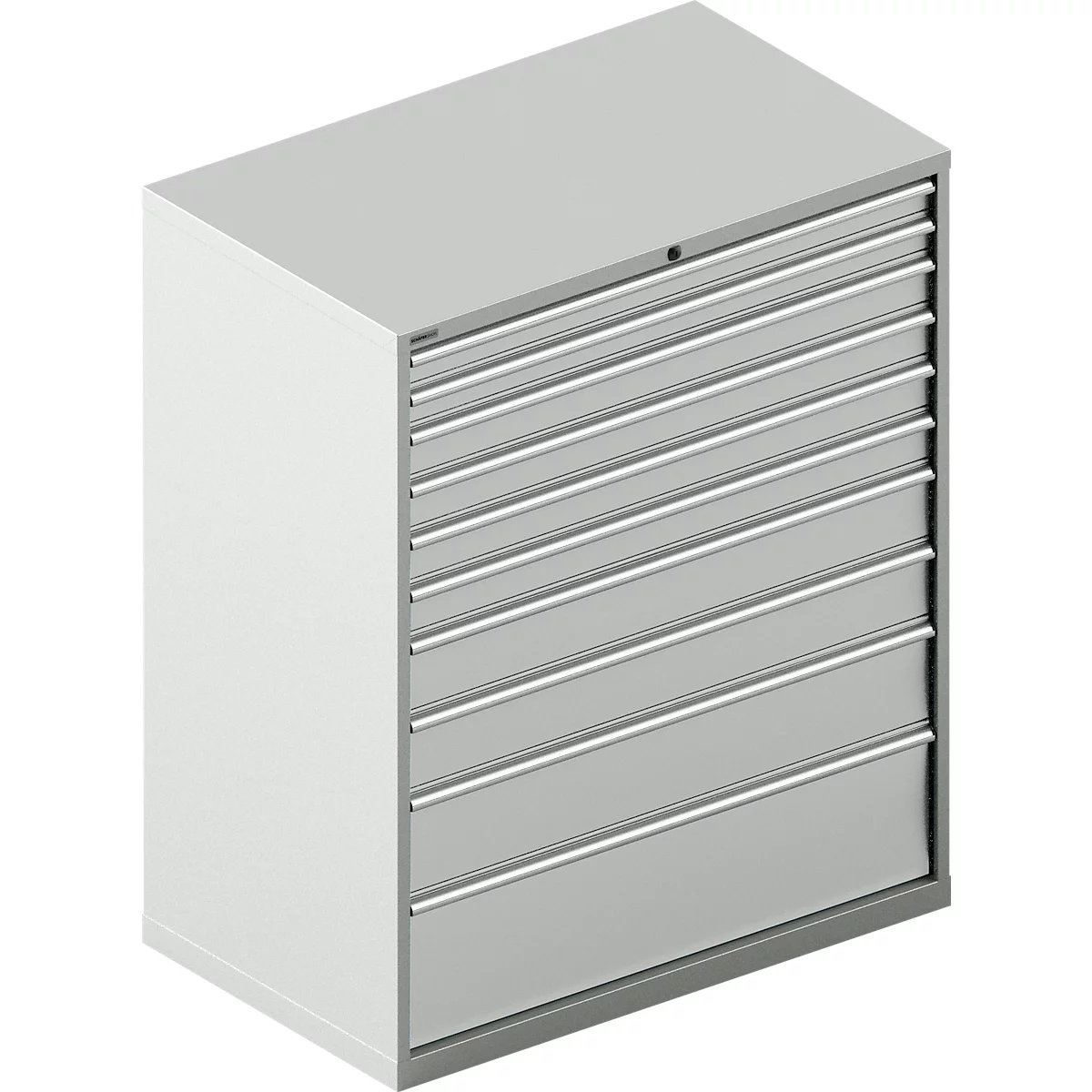 Schäfer Shop Select Armoire à tiroirs 64-36, 10 tiroirs, jusqu'à 200 kg, L 1193 x P 725 x H 1450 mm, gris clair