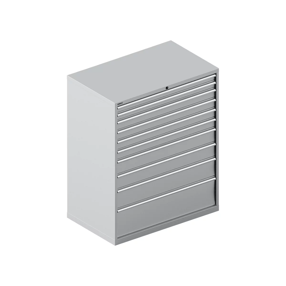 Schäfer Shop Select Armoire à tiroirs 64-36, 10 tiroirs, jusqu'à 75 kg, l. 1193 x P 725 x H 1450 mm, alu blanc