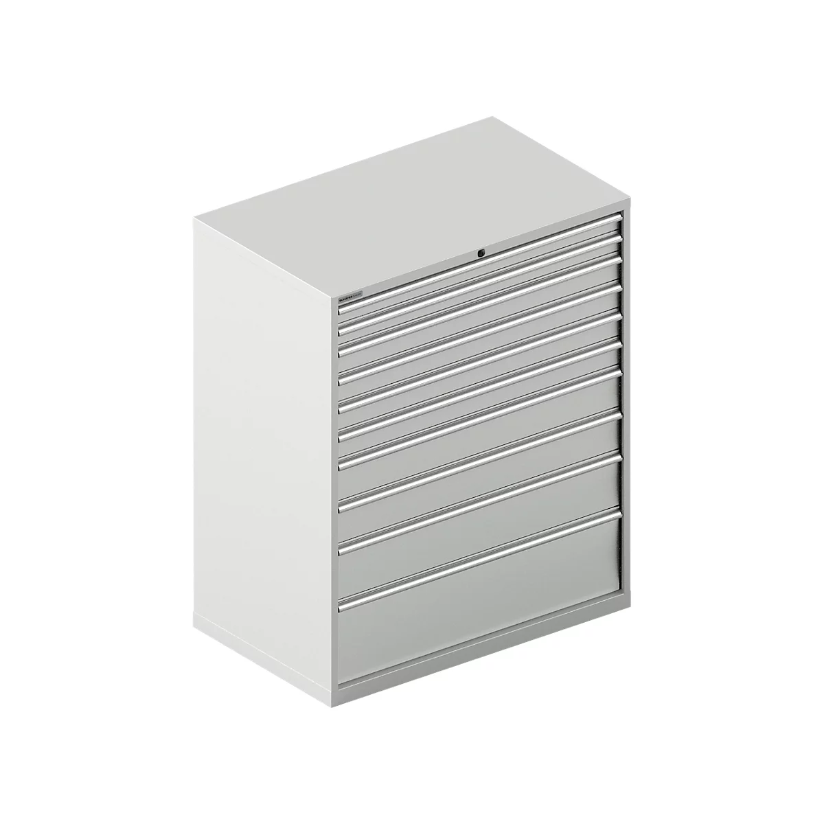 Schäfer Shop Select Armoire à tiroirs 64-36, 10 tiroirs, jusqu'à 75 kg, l. 1193 x P 725 x H 1450 mm, gris clair