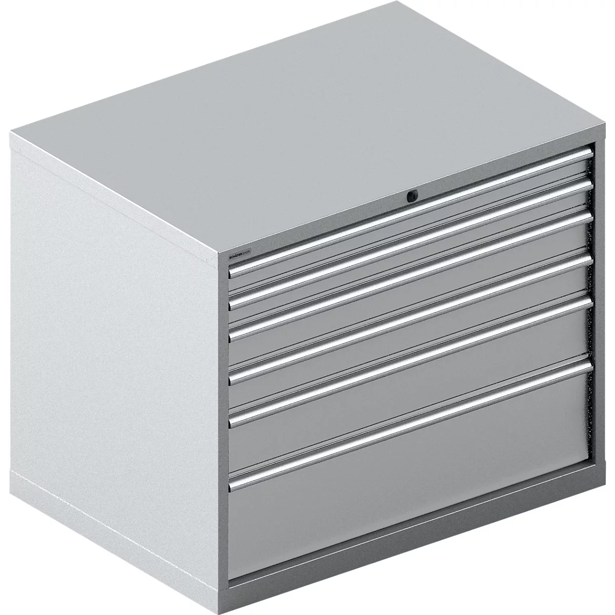 Schäfer Shop Select Armoire à tiroirs 64-36, 7 tiroirs, jusqu'à 200 kg, L 1193 x P 725 x H 1000 mm, aluminium blanc
