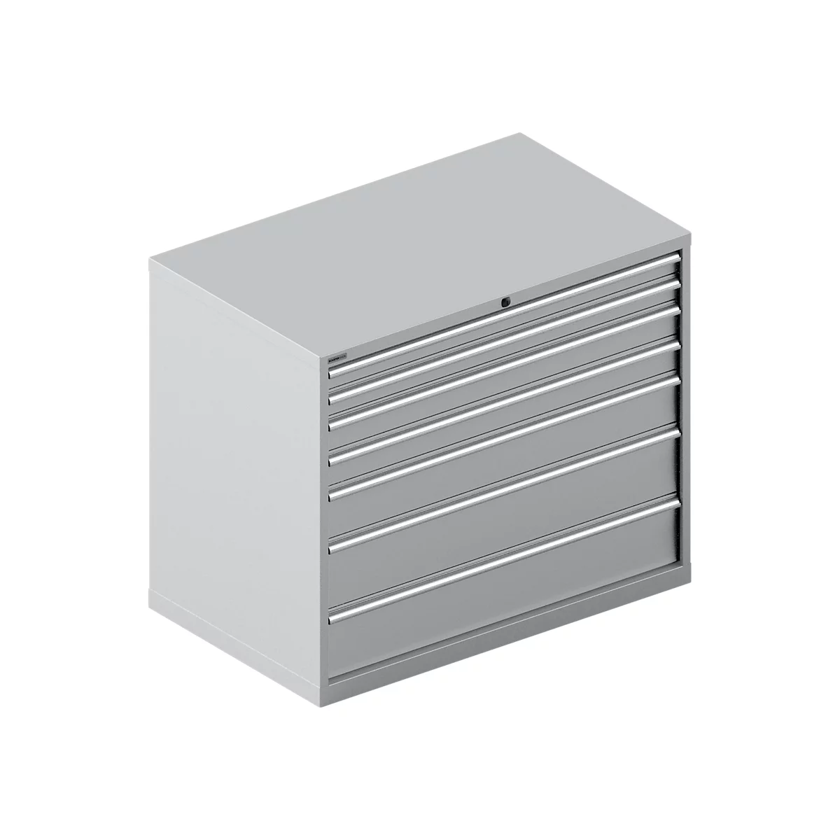 Schäfer Shop Select Armoire à tiroirs 64-36, 7 tiroirs, jusqu'à 75 kg, l. 1193 x P 725 x H 1000 mm, alu blanc