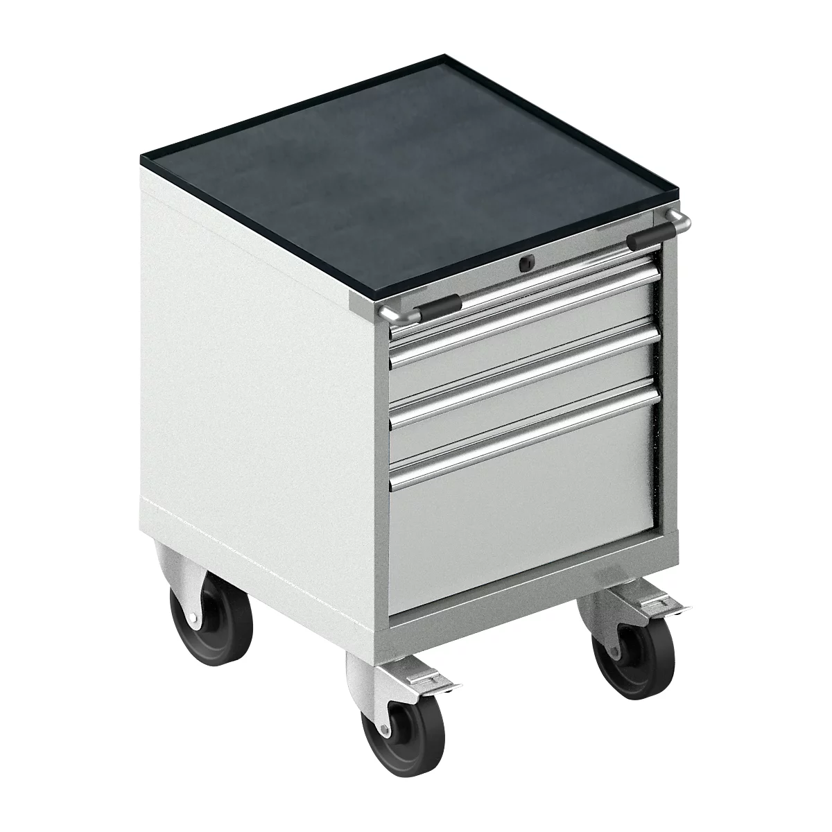 Schäfer Shop Select Armoire à tiroirs avec roulettes WSK 18-27, 4 tiroirs, jusqu'à 75 kg, L 411 x P 572 x H 770 mm, gris clair/gris clair