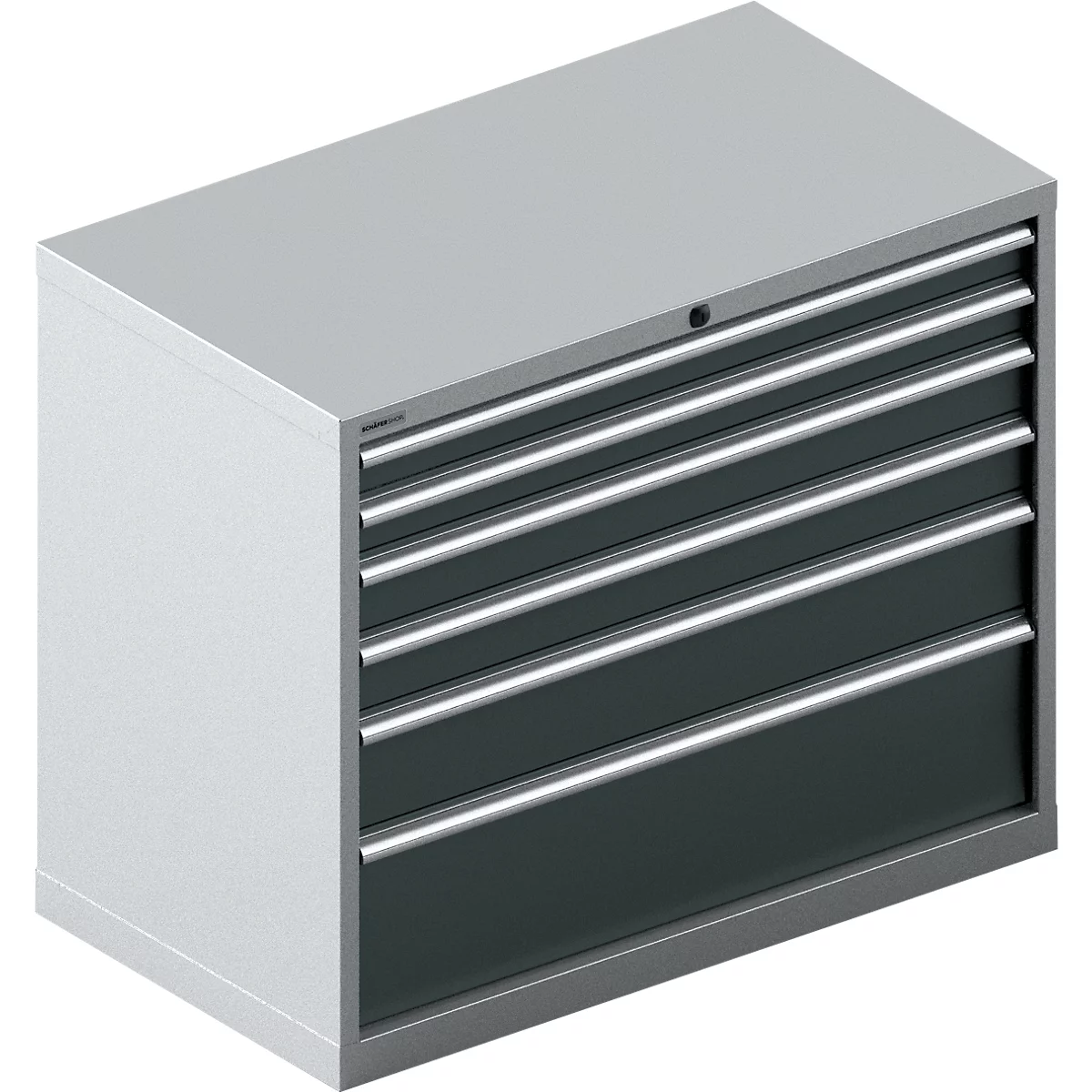Schäfer Shop Select Armoire à tiroirs SCHÄFER 54-27, 6 tiroirs, jusqu'à 200 kg, L 1023 x P 572 x H 850 mm, aluminium blanc gris anthracite