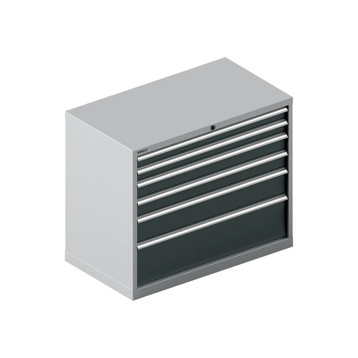 Schäfer Shop Select Armoire à tiroirs SCHÄFER 54-27, 6 tiroirs, jusqu'à 75 kg, L 1023 x P 572 x H 850 mm, aluminium blanc gris anthracite