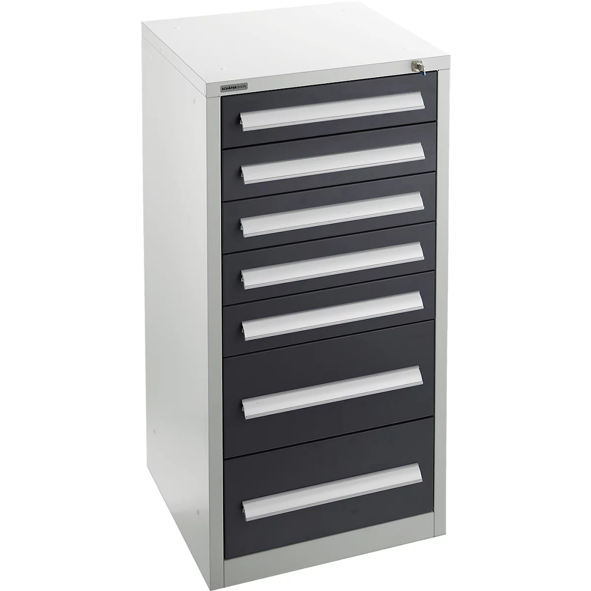 Schäfer Shop Select Armoire à tiroirs SF 70, 7 tiroirs, gris clair RAL 7035 gris anthracite RAL 4016