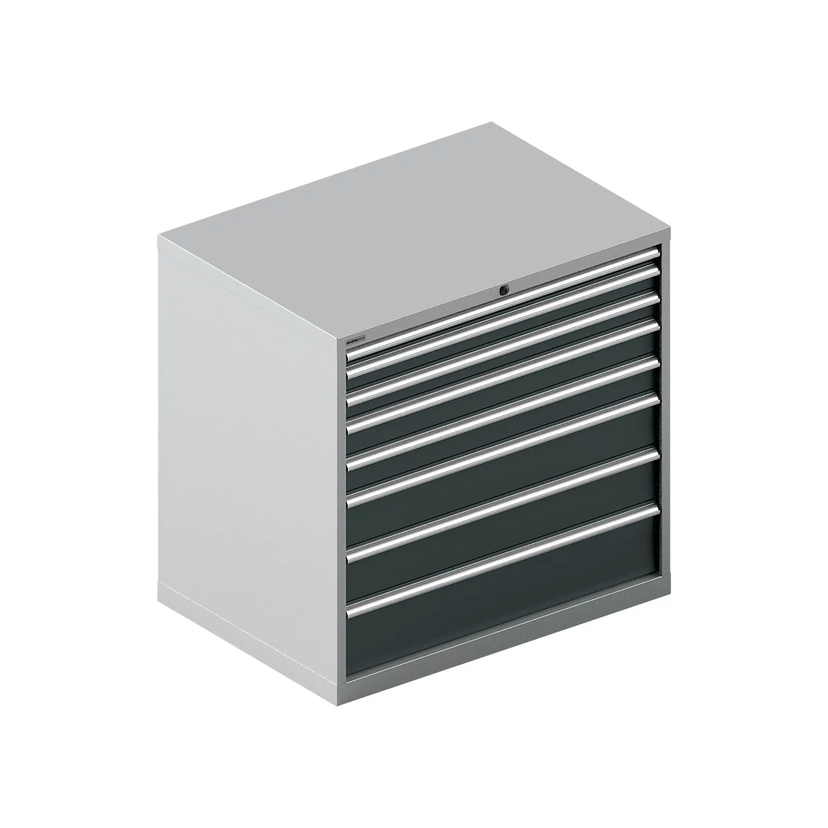 Schäfer Shop Select Armoire à tiroirs WSK 54-36, acier, 8 tiroirs, jusqu'à 75 kg, L 1023 x P 725 x H 1000 mm, blanc aluminium gris anthracite