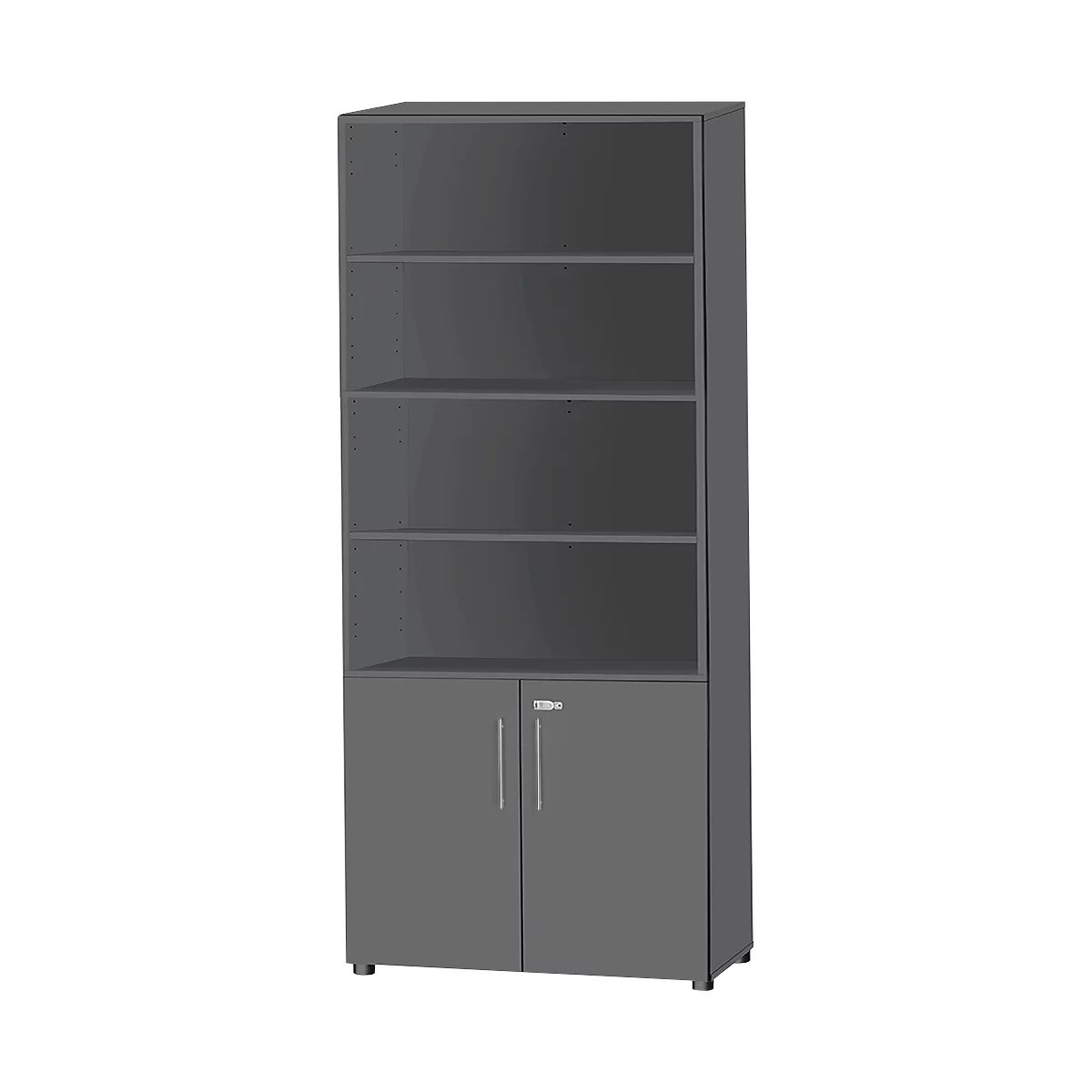 Schäfer Shop Select Armoire combinée Start Off, 6 HC, 2 HC avec porte, verrouillable, l. 800 x P 420 x H 2196 mm, graphite/graphite 