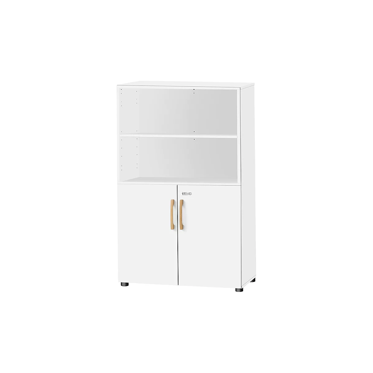 Schäfer Shop Select Armoire combinée Start Off Wood, 4 HC, verrouillable, L 800 x P 420 x H 1514 mm, bois, blanc