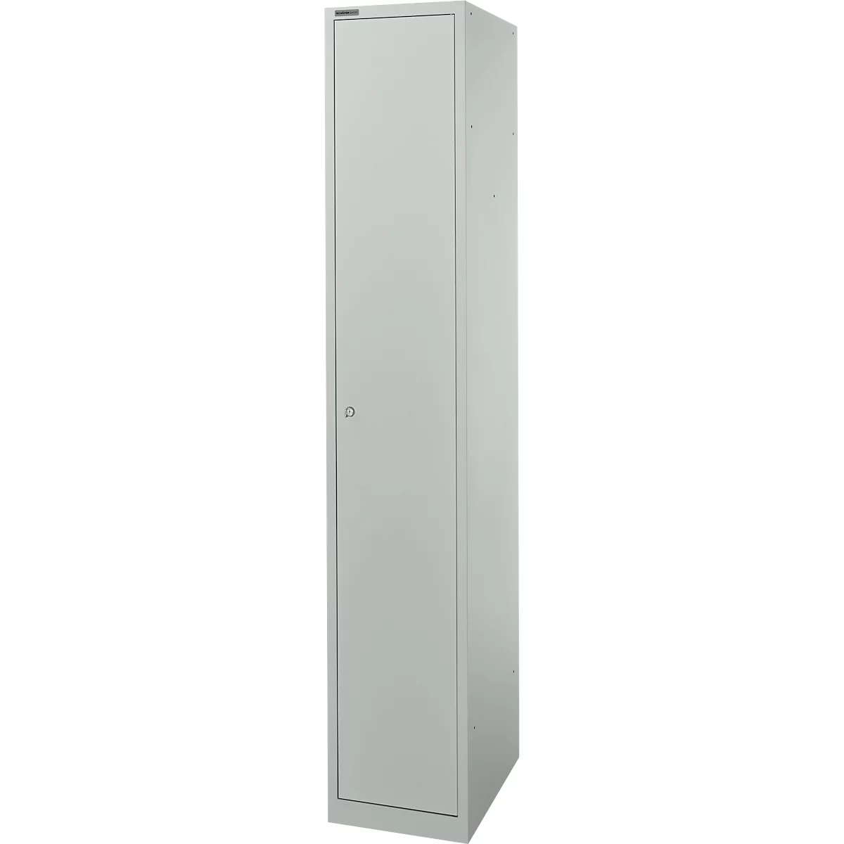 Schäfer Shop Select Armoire de vestiaire, 1 compartiment L 350 mm, 2 compartiments, étagère à chapeau et tringle à vêtements, verrouillable, gris clair/gris clair