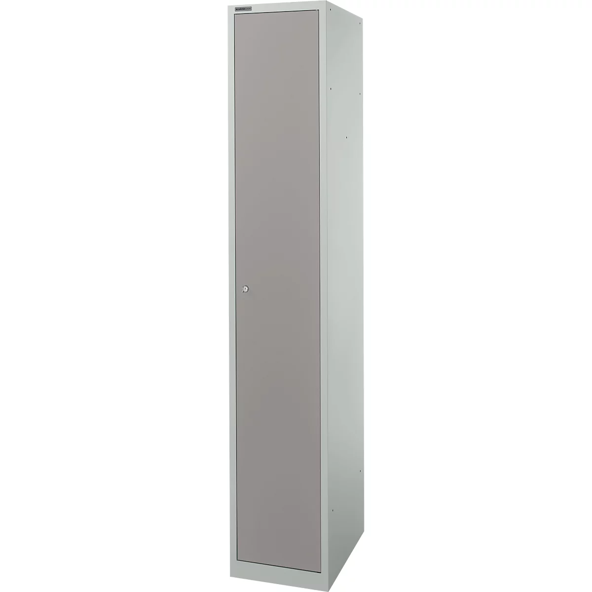 Schäfer Shop Select Armoire de vestiaire, 1 compartiment L 350 mm, 2 compartiments, étagère à chapeau et tringle à vêtements, verrouillable, gris clair/gris platine