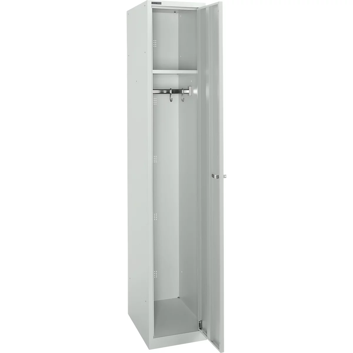 Schäfer Shop Select Armoire de vestiaire, 1 compartiment, L 350 mm, avec 1 étagère à chapeau et 1 tringle à vêtements, verrouillable, gris clair/gris clair