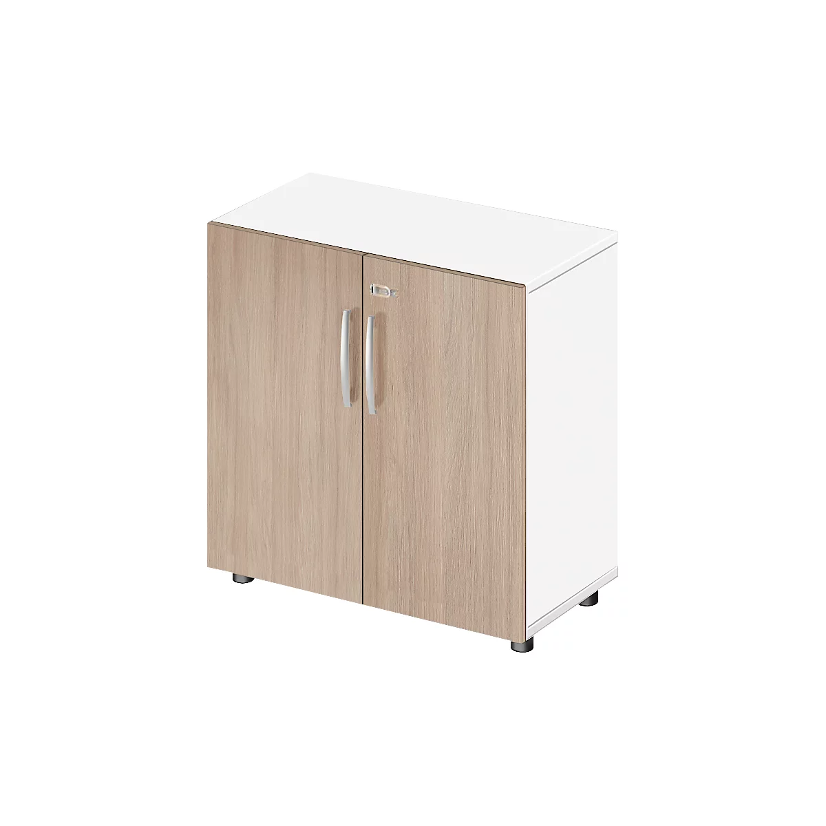 Schäfer Shop Select Armoire LOGIN, 2 hauteurs de classeurs, L 800 x P 420 x H 788 mm, blanc/chêne