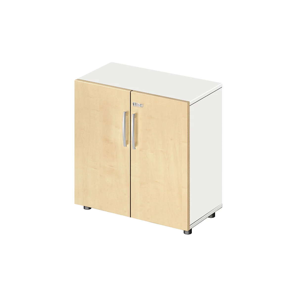 Schäfer Shop Select Armoire LOGIN, 2 hauteurs de classeurs, L 800 x P 420 x H 788 mm, blanc/érable décor