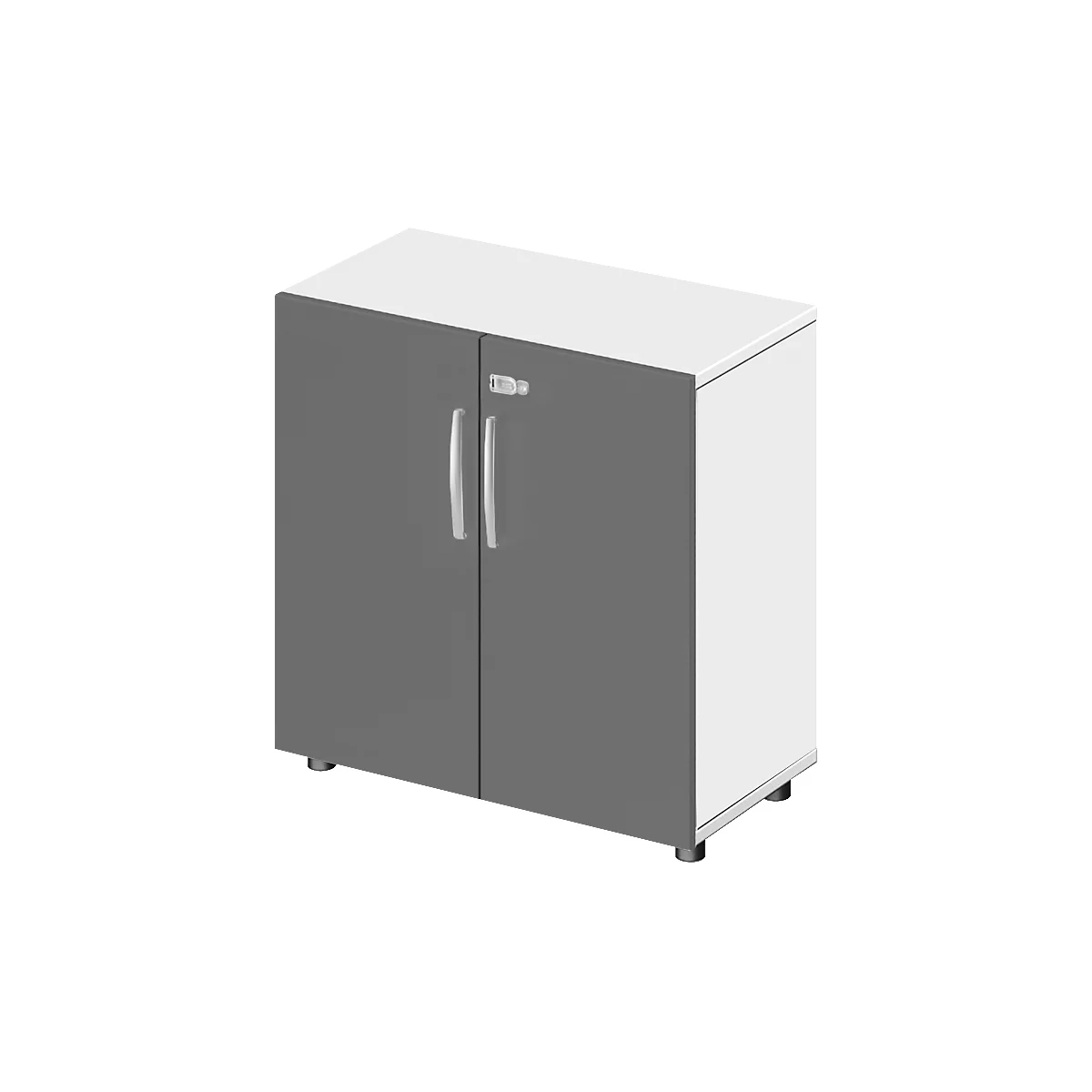 Schäfer Shop Select Armoire LOGIN, 2 hauteurs de classeurs, L 800 x P 420 x H 788 mm, blanc/graphite