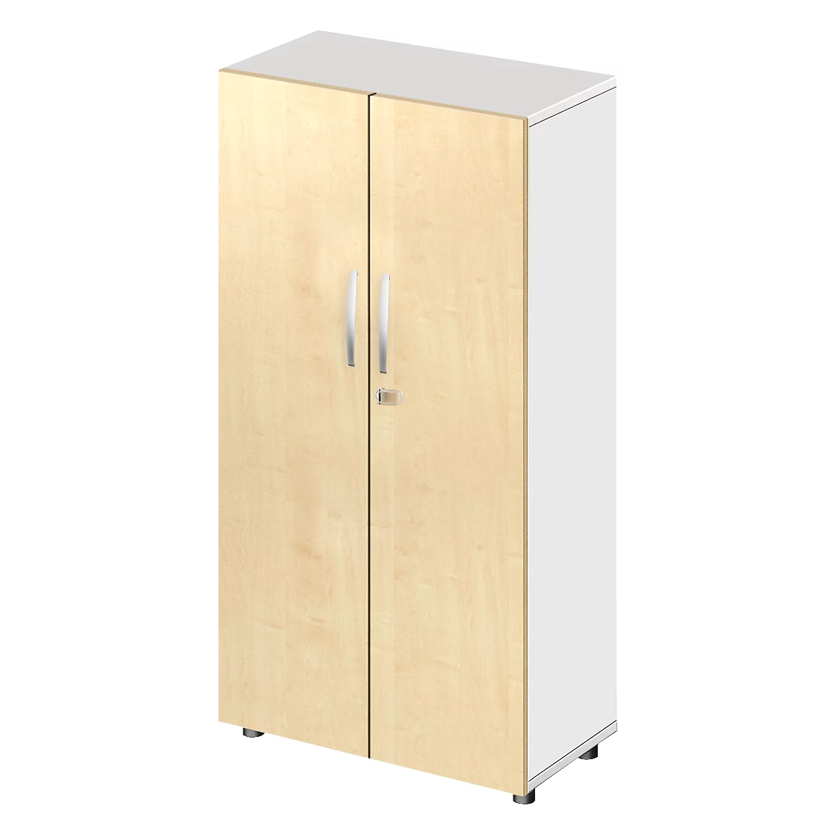 Schäfer Shop Select Armoire LOGIN, 4 hauteurs de classeurs, L 800 x P 420 x H 1514 mm, blanc/érable décor