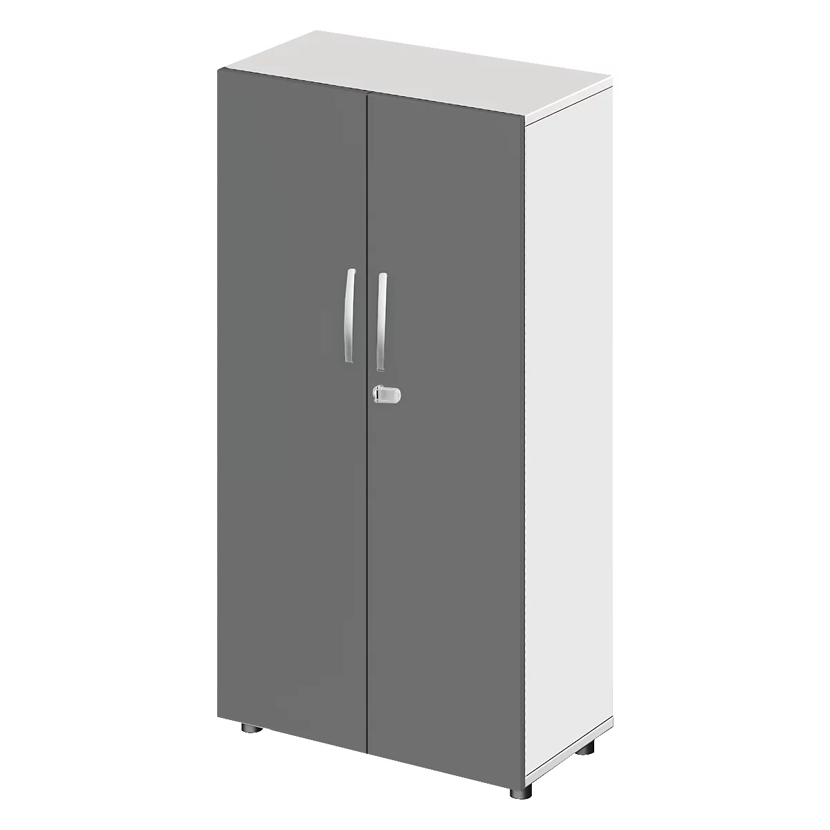 Schäfer Shop Select Armoire LOGIN, 4 hauteurs de classeurs, L 800 x P 420 x H 1514 mm, blanc/graphite