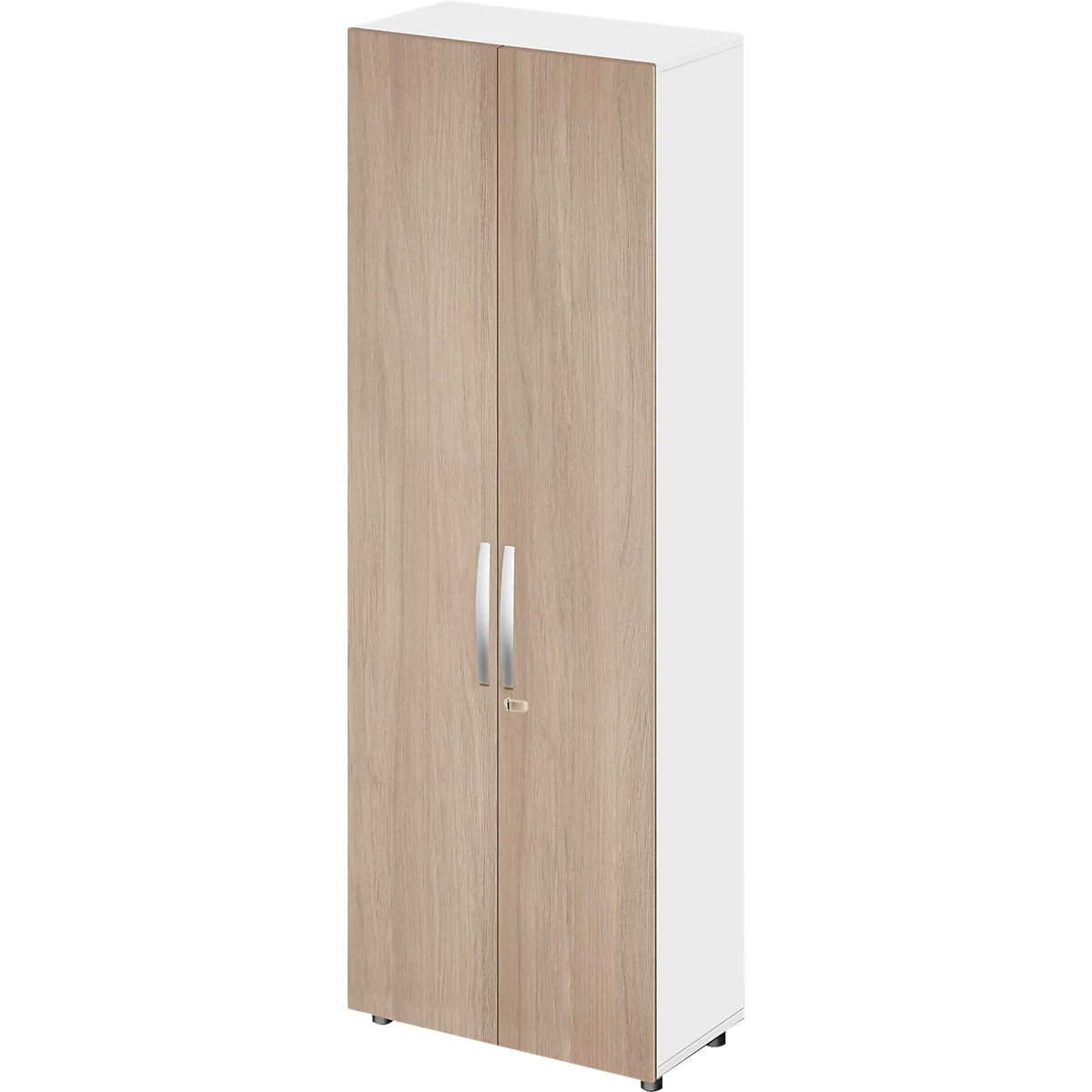 Schäfer Shop Select Armoire LOGIN, 6 hauteurs de classeurs, L 800 x P 420 x H 2240 mm, blanc/chêne