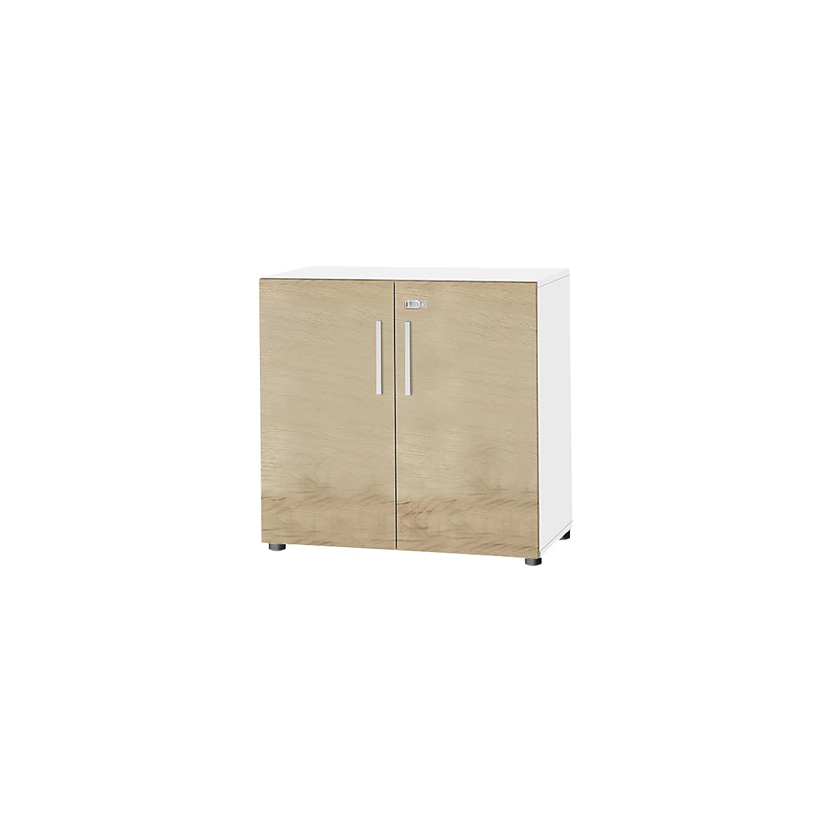 Schäfer Shop Select Armoire SET UP, 2 HC, verrouillable, l. 800 x P 420 x H 744 mm, blanc/chêne 