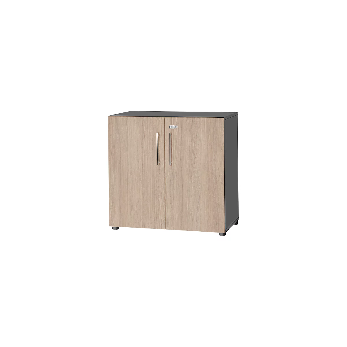Schäfer Shop Select Armoire Start Off, 2 HC, verrouillable, l. 800 x P 420 x H 744 mm, bois, grahite/chêne