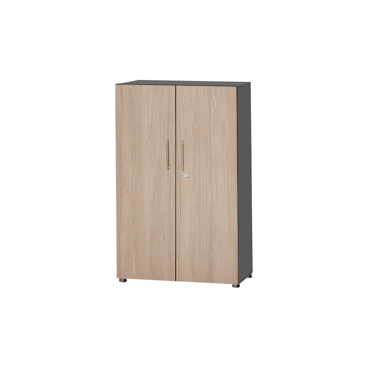 Schäfer Shop Select Armoire Start Off, 4 HC, verrouillable, l. 800 x P 420 x H 1470 mm, bois, graphite/chêne