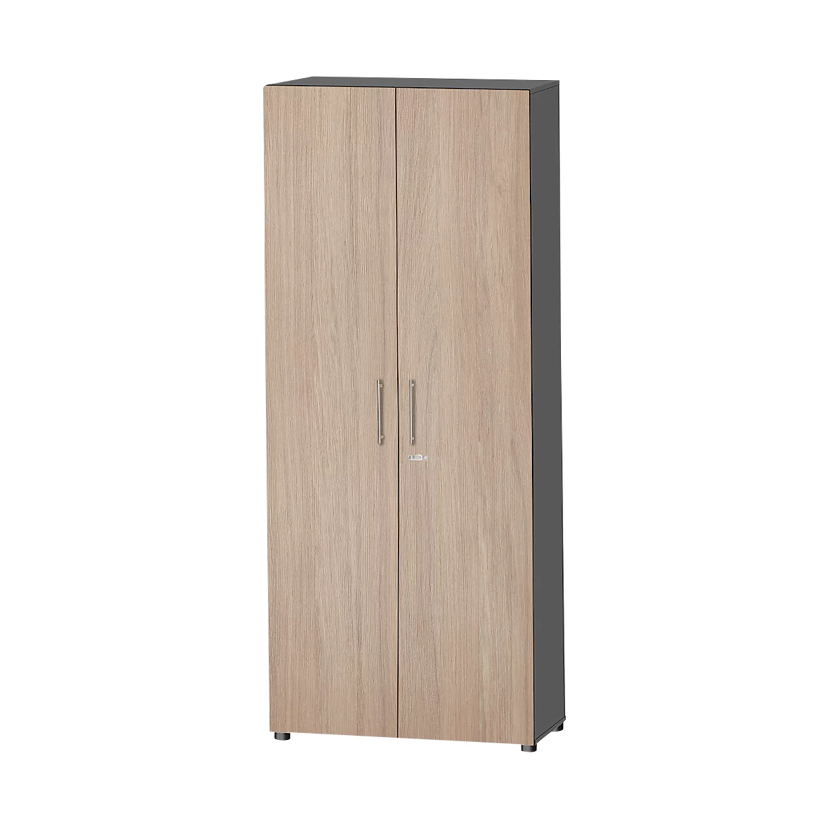 Schäfer Shop Select Armoire Start Off, 6 HC, verrouillable, l. 800 x P 420 x H 2196 mm, bois, graphite/chêne