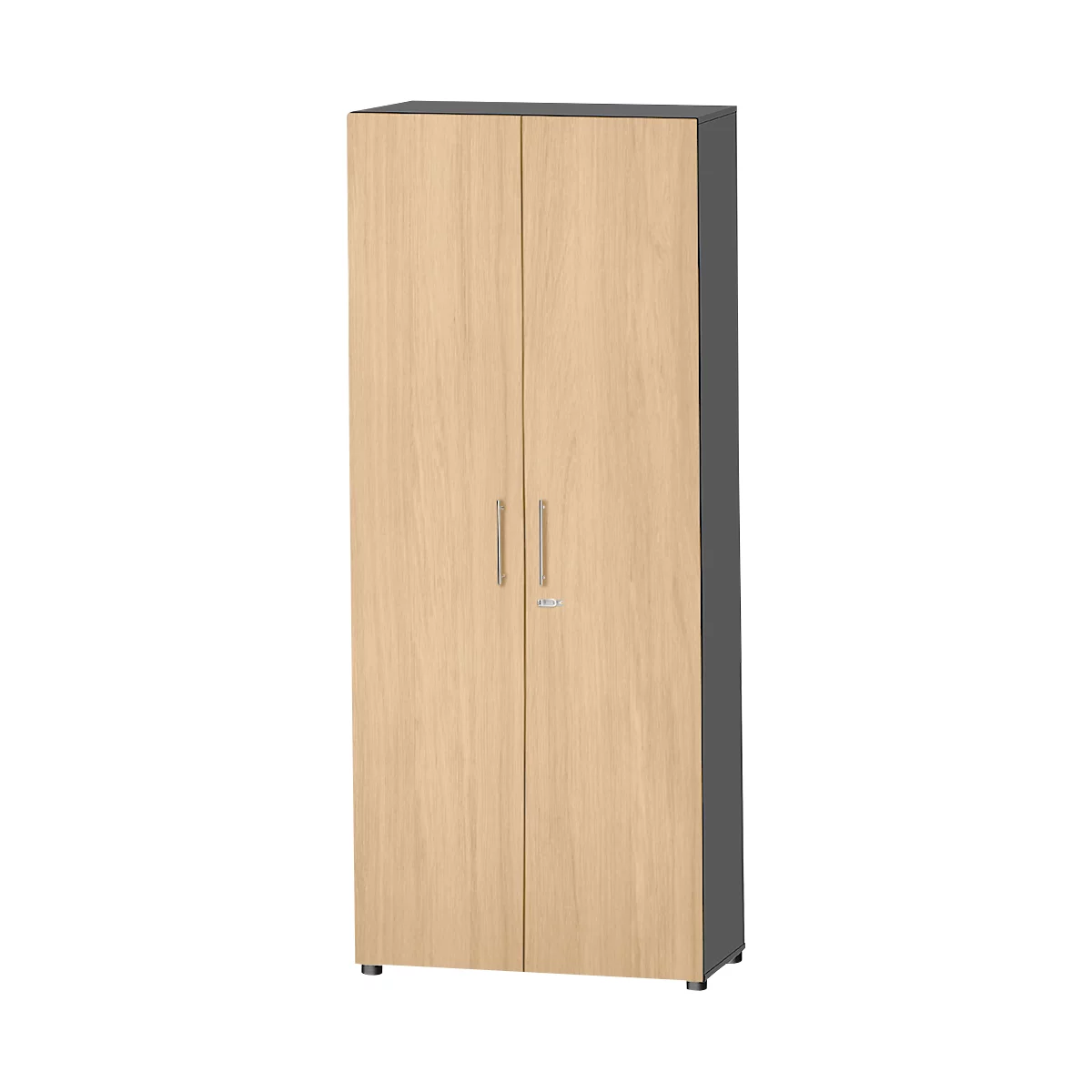 Schäfer Shop Select Armoire Start Off, 6 HC, verrouillable, l. 800 x P 420 x H 2196 mm, bois, graphite/érable 