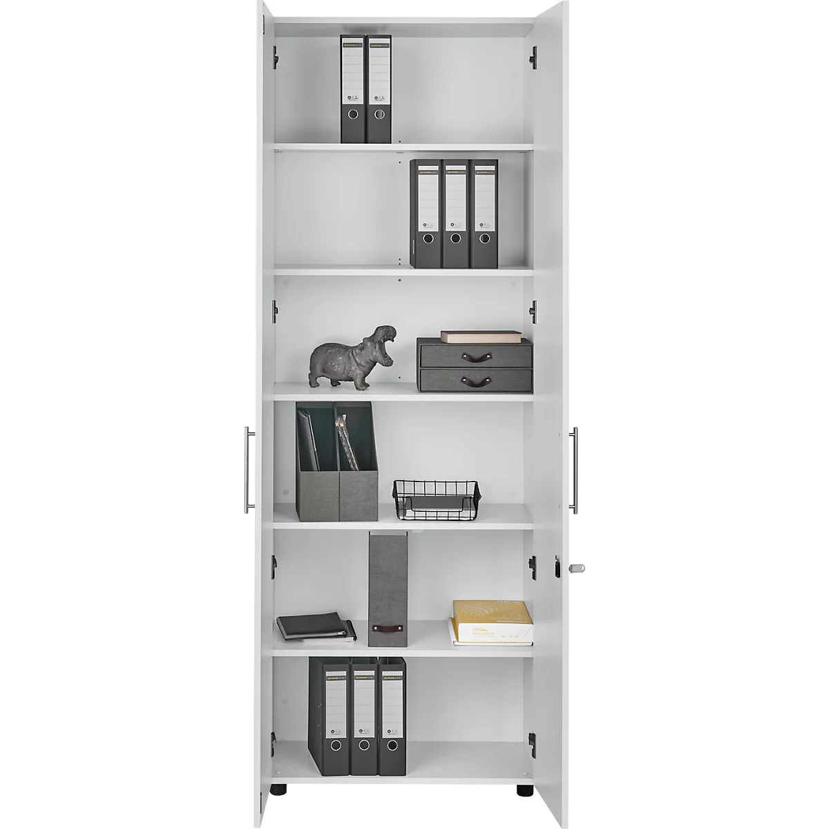 Schäfer Shop Select Armoire Start Off, 6 HC, verrouillable, l. 800 x P 420 x H 2196 mm, bois, gris clair/gris clair 