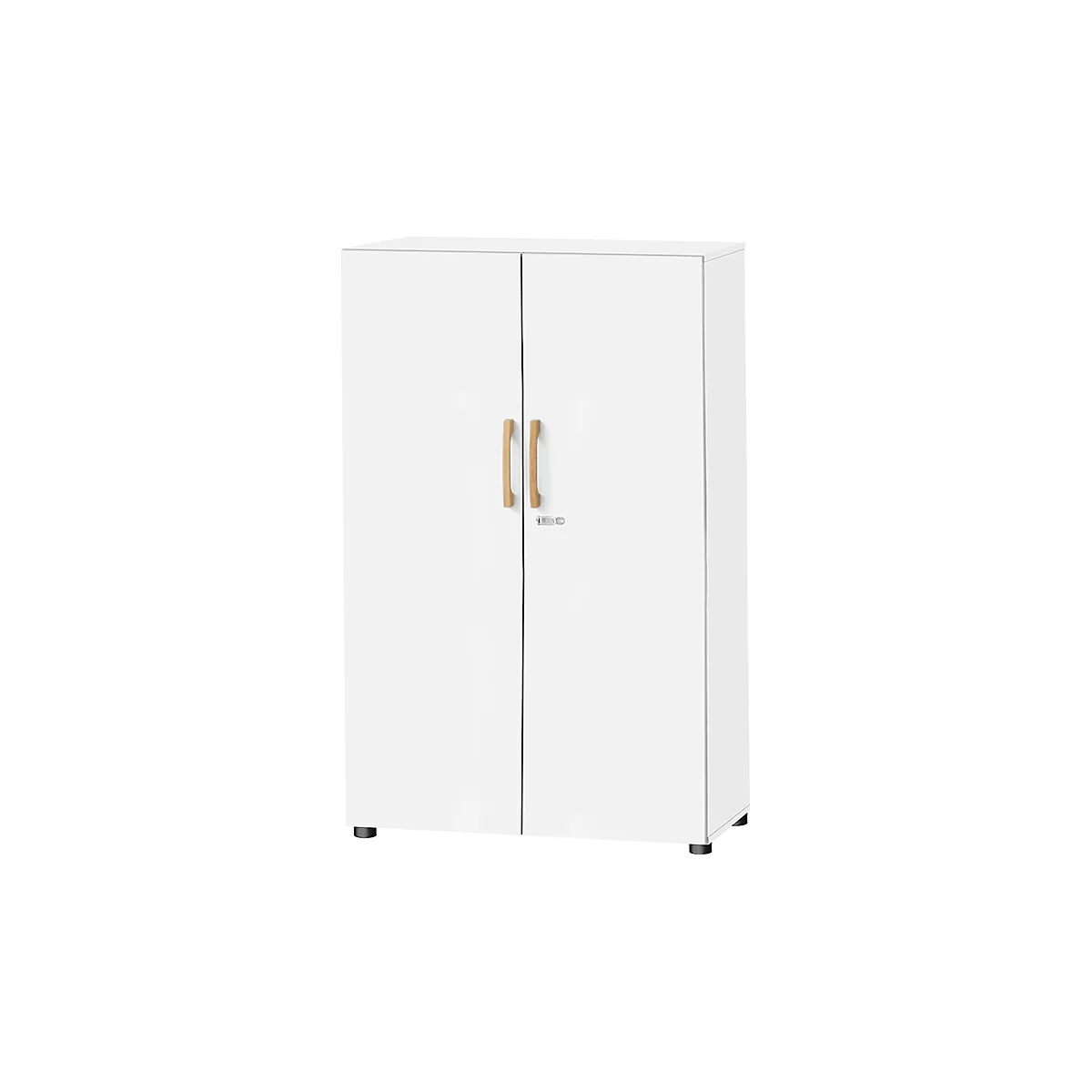 Schäfer Shop Select Armoire Start Off Wood, 4 HC, verrouillable, L 800 x P 420 x H 1514 mm, bois, blanc