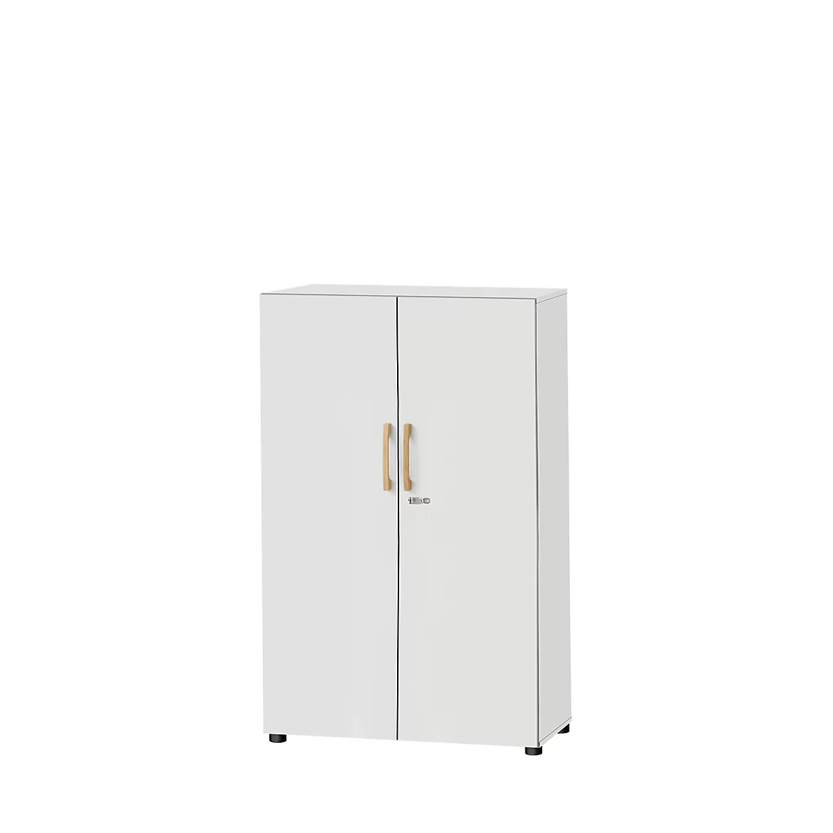Schäfer Shop Select Armoire Start Off Wood, 4 HC, verrouillable, L 800 x P 420 x H 1514 mm, bois, gris clair